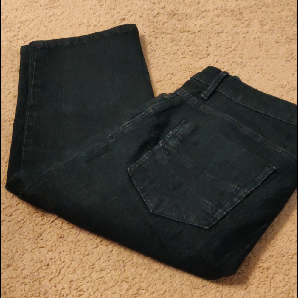 Blue denim capris